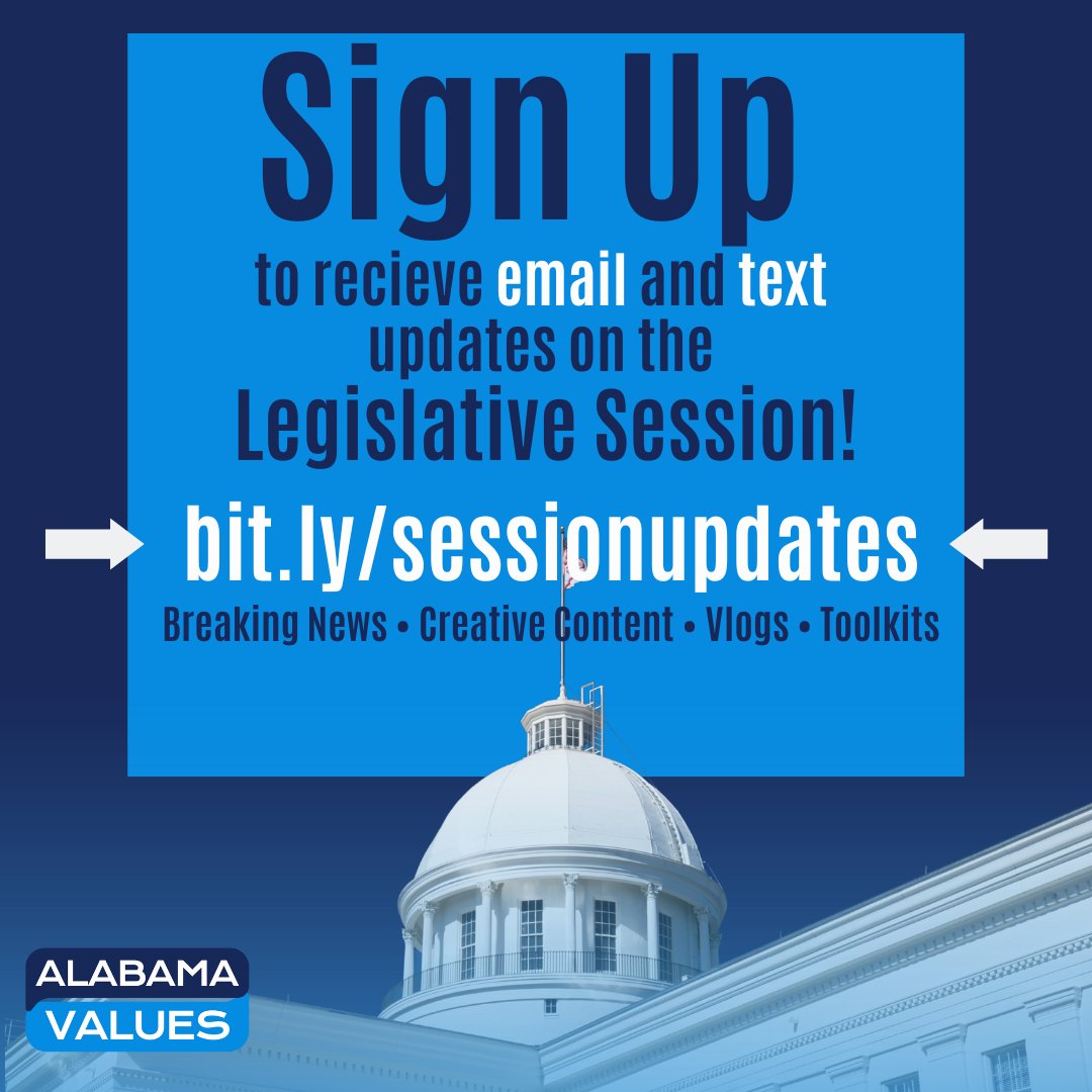 Make sure you sign up today, using the link in bio!

#alvalues #specialsession #legislativesession #alpolitics #alabamalegislature #montgomery #senate #alabamavalues #representatives #electedofficials