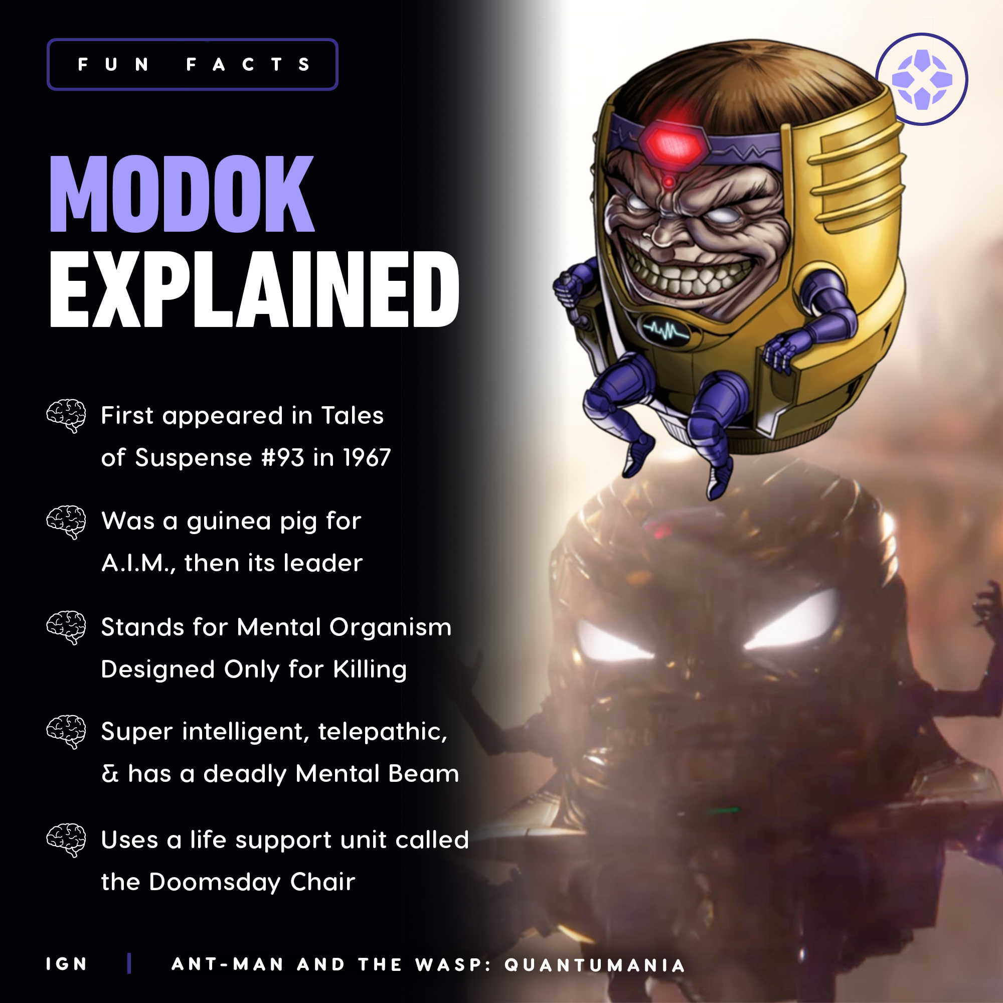 IGN on Twitter: "One of Marvel's wildest and most maniacal villains, MODOK, will make his debut in Ant-Man and the Wasp: Quantumania. Here's everything you need to know about the giant floating