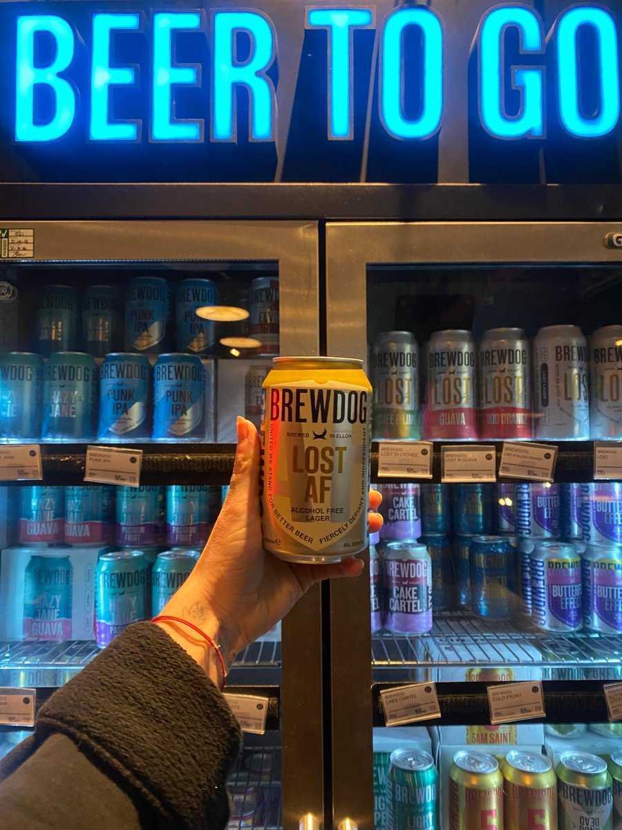 🍺BEER TO GO!🍺

Lost AF! The perfect companion through Dry January!😏

A light lager with zingy citrus and herbal notes, coupled with savoury biscuit malts😍

All the flavour, none of the alcohol😎

#brewdogbradford #bradfordbar #beertogo #alcoholfree