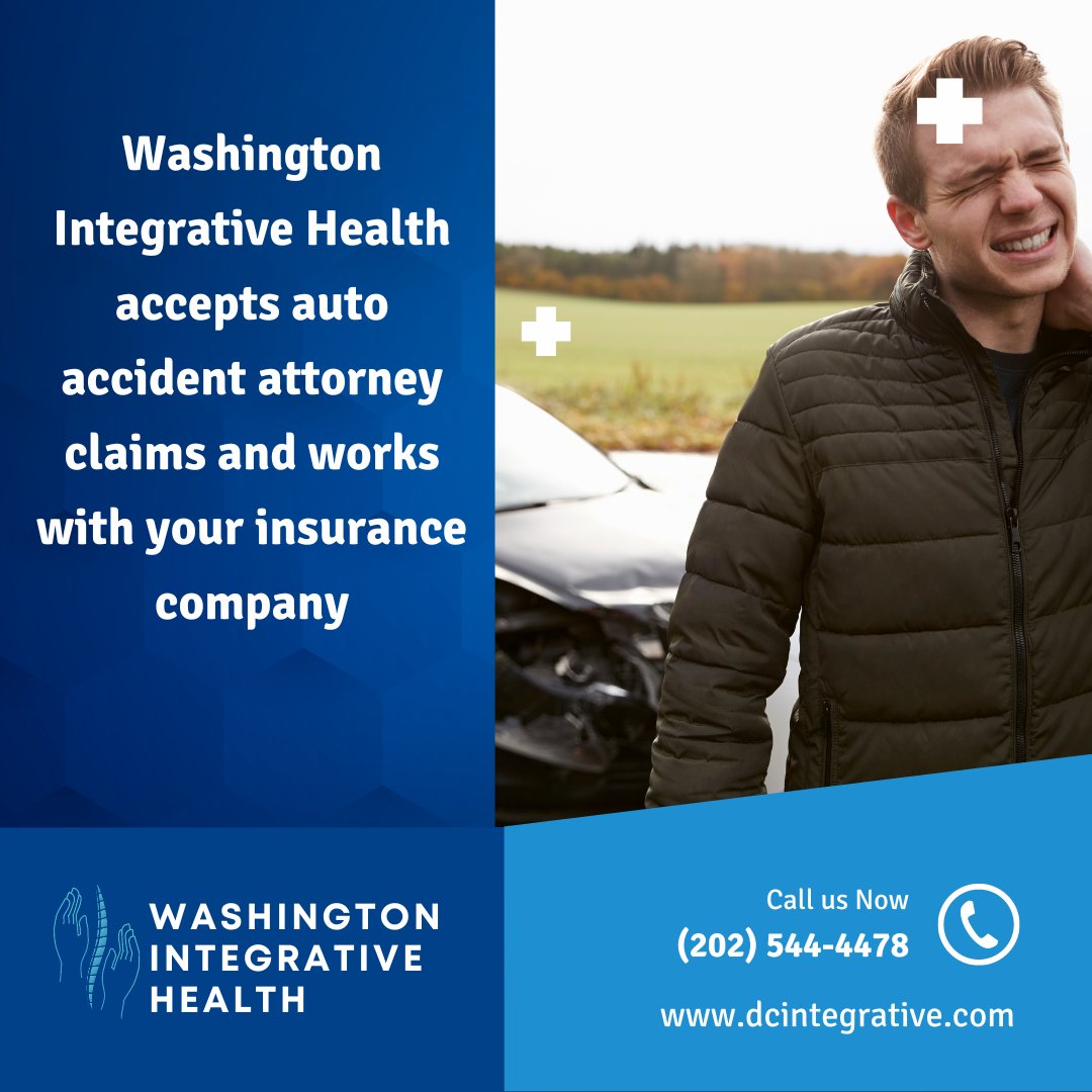 Washington Integrative Health accepts auto accident attorney claims and works with your insurance company. #insurance #accidentclaims
