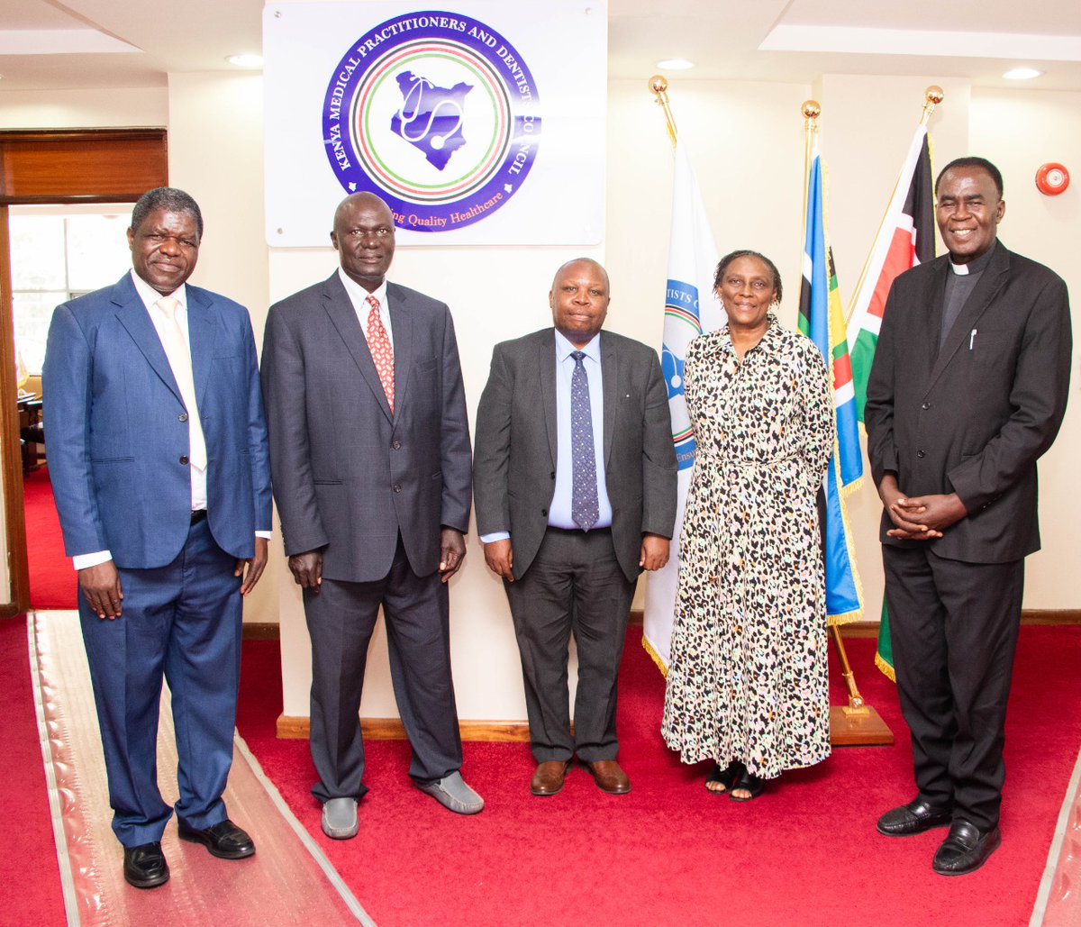The Uzima University leadership, Rev Dr Cosmas Rhagat, the Vice Chancellor, Prof Boniface Ganda the Dean of the Medical School &amp; Philip Nyaswa the Schools Director Quality Assurance visited <a href="/KmpdcOfficial/">Kenya Medical Practitioners and Dentists Council</a> today &amp; held discussions with the CEO Dr David Kariuki and Chair <a href="/DDrnjenga/">Eva Njenga</a>