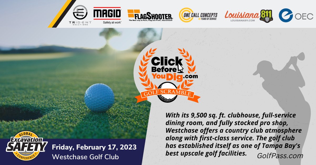 Excavation Safety Alliance (@joinesalliance) on Twitter photo Cap off your week at #GlobalESC with golf! Prizes awarded for:
🏌️♂️Longest drive
⛳Closest to the pin
😃Best foursome
😦Worst foursome
Register at hubs.ly/Q01xJg4H0
Sponsors: <a href="/TridentSoIution/">Trident Solutions</a>, <a href="/MagidGlove/">Magid</a>, <a href="/Flagshooter/">Flagshooter Inc.</a>, <a href="/OneCallConcepts/">One Call Concepts</a>, <a href="/louisiana_811/">Louisiana 811</a>, & <a href="/OEC_Corp/">OEC</a> Cap off your week at #GlobalESC with golf! Prizes awarded for:
🏌️♂️Longest drive
⛳Closest to the pin
😃Best foursome
😦Worst foursome
Register at hubs.ly/Q01xJg4H0
Sponsors: <a href="/TridentSoIution/">Trident Solutions</a>, <a href="/MagidGlove/">Magid</a>, <a href="/Flagshooter/">Flagshooter Inc.</a>, <a href="/OneCallConcepts/">One Call Concepts</a>, <a href="/louisiana_811/">Louisiana 811</a>, & <a href="/OEC_Corp/">OEC</a>