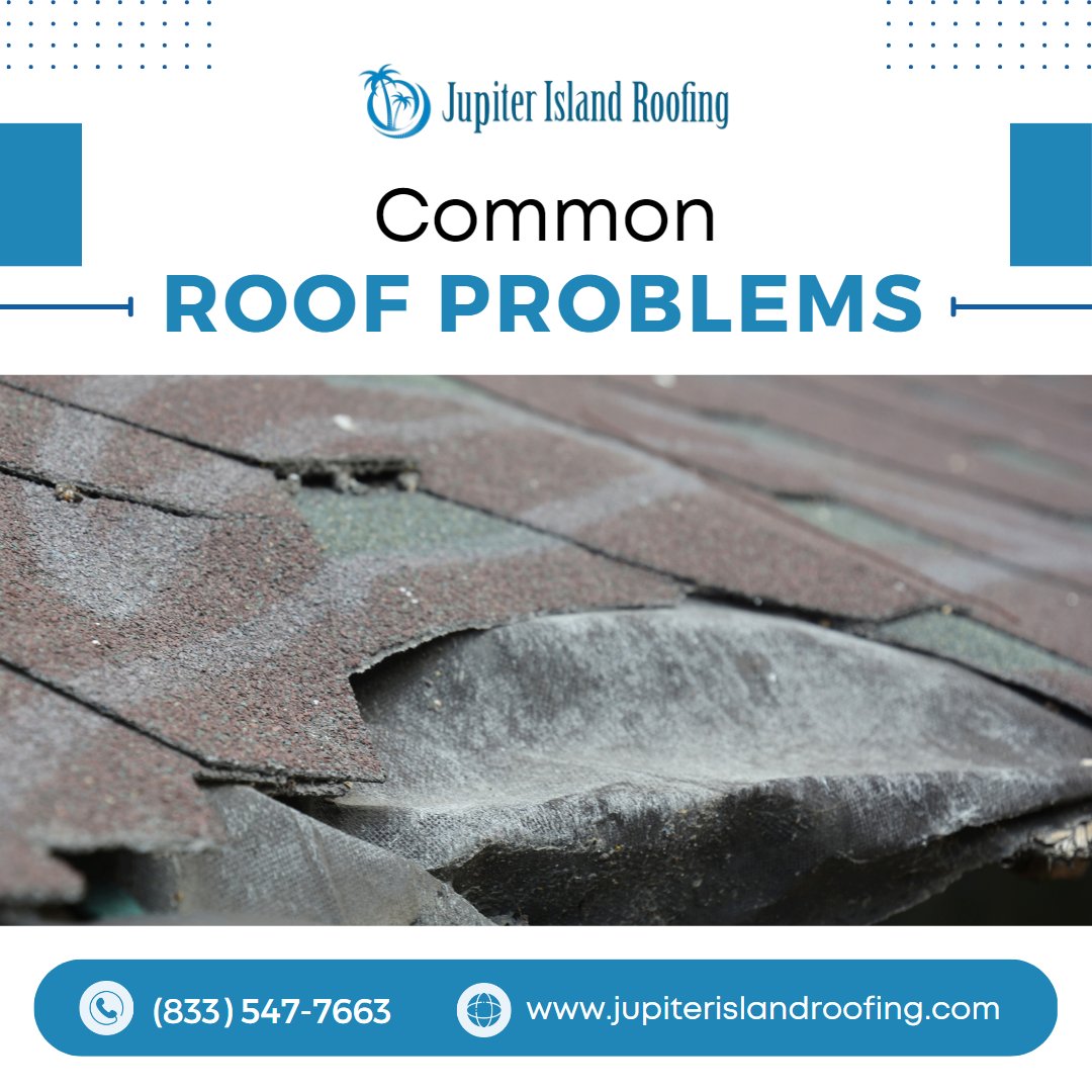 Jupiter_Roofing's tweet image. A few of the most common #roofproblems are:

➡️ Missing shingles
➡️ Plants or moss growth
➡️ Leak or crack in the roof
➡️ Shingles curling or buckling
➡️ Shingle granules in gutters
➡️ Roof sagging or drooping