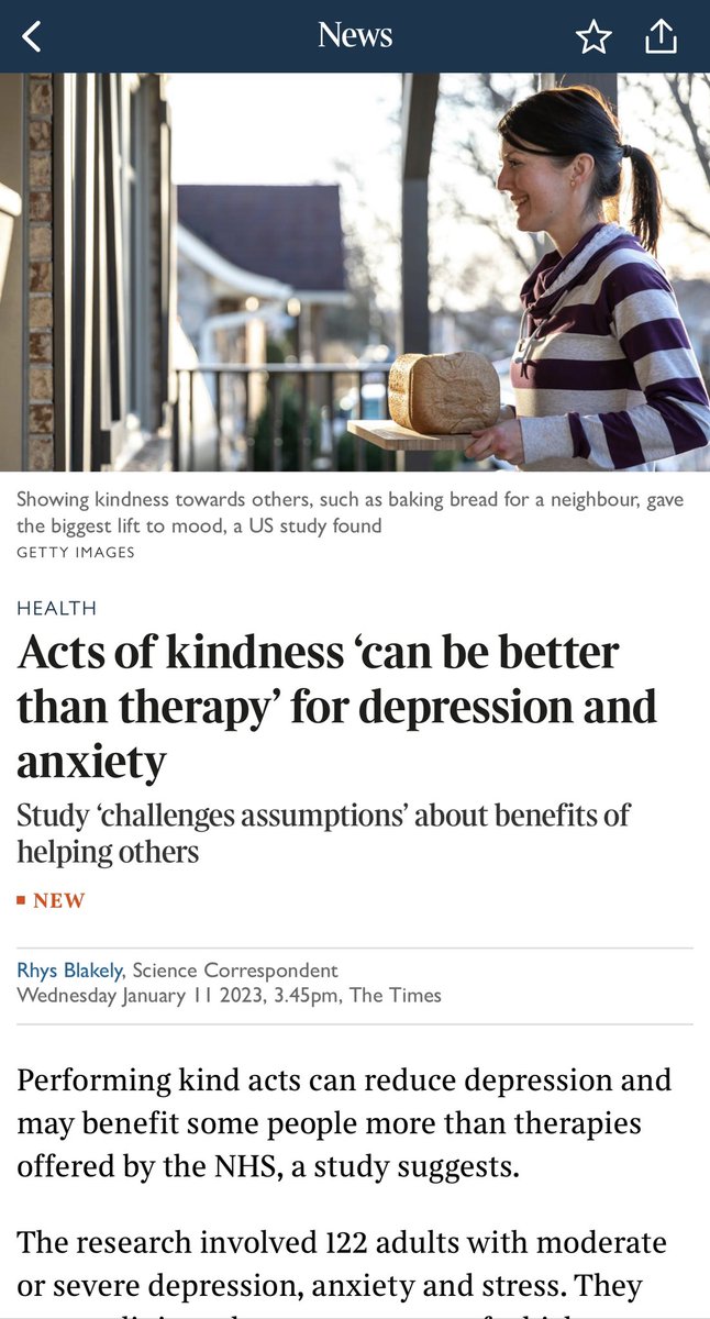 Helping others and volunteering definitely helped me through sadness and grief, not surprised to see this in today’s <a href="/thetimes/">The Times and The Sunday Times</a>