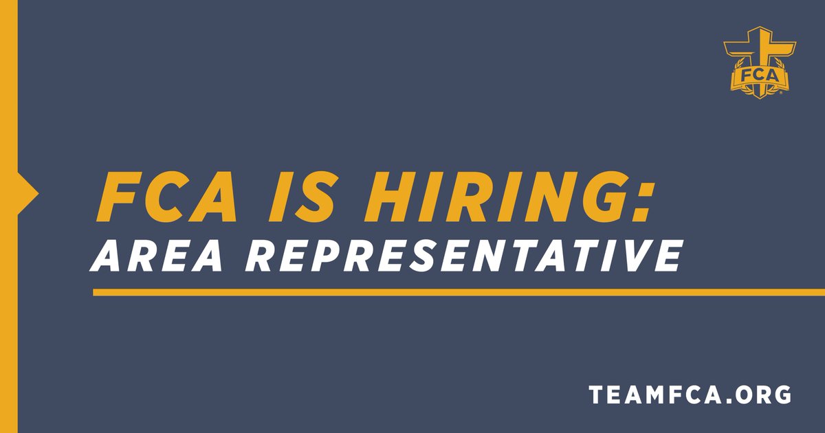 Do you love the Lord, love sports, and feel called to vocational ministry? FCA is looking to add new teammates to our local team. We are faith funded missionaries so there is a support raising component to our positions. Learn more about  FCA here: 
teamfca.org