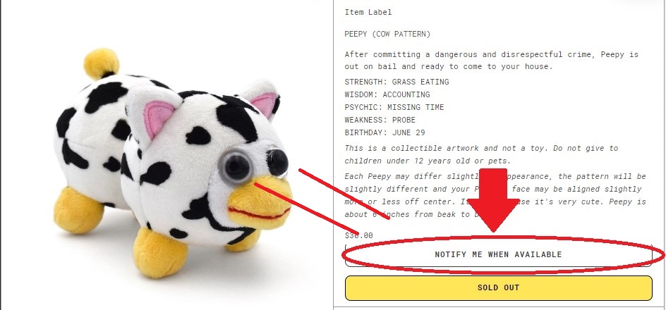 Cow Peepy might be out of stock right now, but they will be back