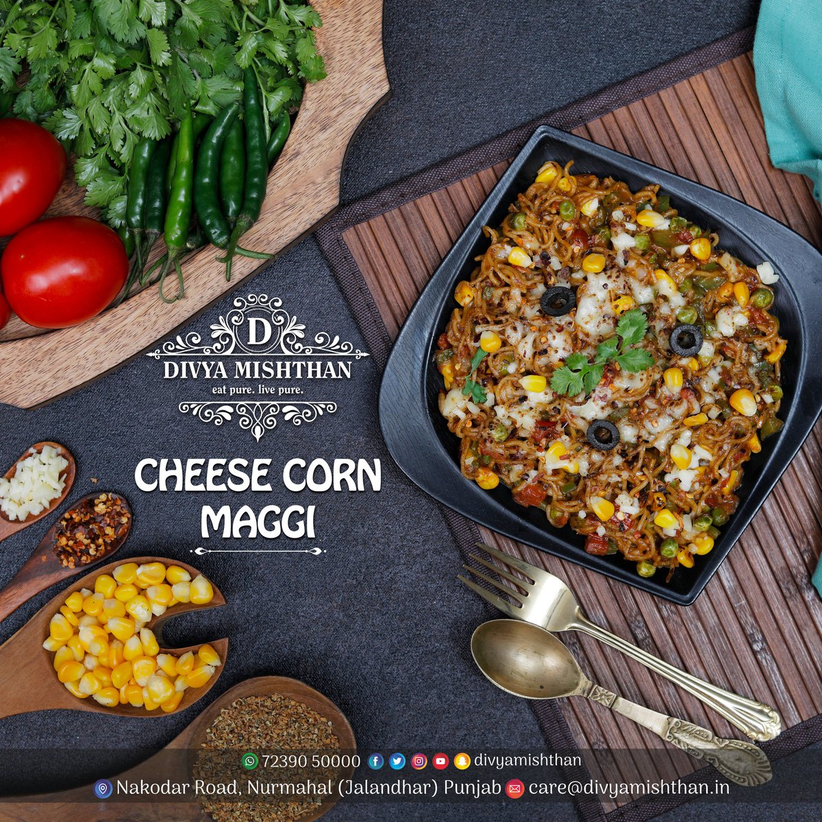 Cheese Corn Maggi- The gut-friendly maggi with cheese, corn, fresh vegetables, olives and indian spices is a perfect snack.

For Order call/whatsapp:
72390-50000 

#cheesecornmaggi #cheesemaggi #cheese #corn #freshvegetables #olive #indiansnacks #snacks #delicious #divyamishthan