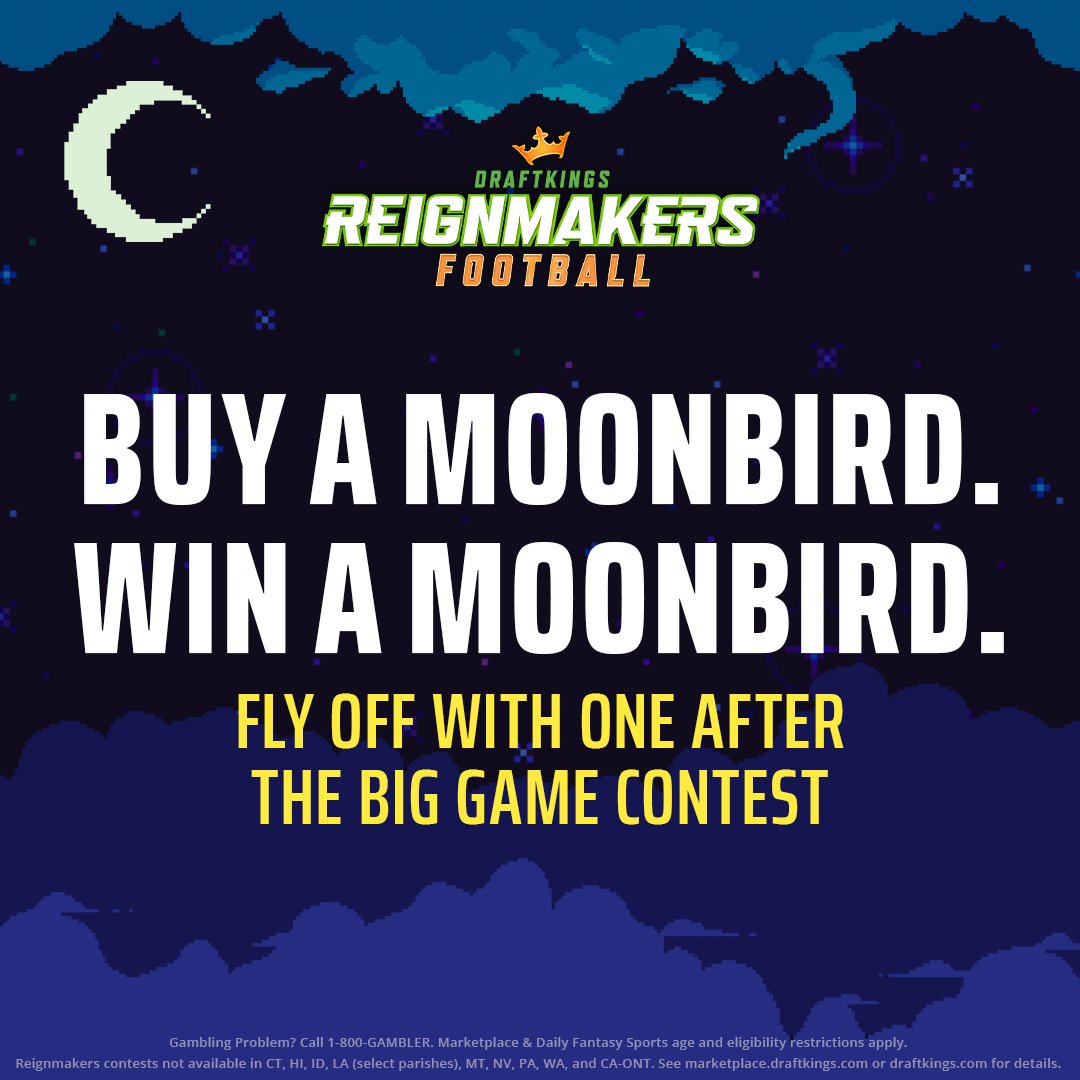 We’re teaming up with <a href="/DKReignmakers/">DraftKings Reignmakers</a> to bring you an exciting opportunity to win a Moonbird and other prizes! To celebrate the first playoffs to feature Reignmakers Football, DraftKings is releasing a new side set: 🧵⬇️
