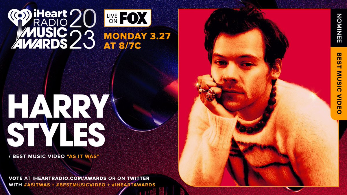 UpdatesbySun's tweet photo. Let's support Harry with the best video💕
I’m voting for #AsItWas for #BestMusicVideo at the #iHeartAwards. https://t.co/bVYKyXfjFM