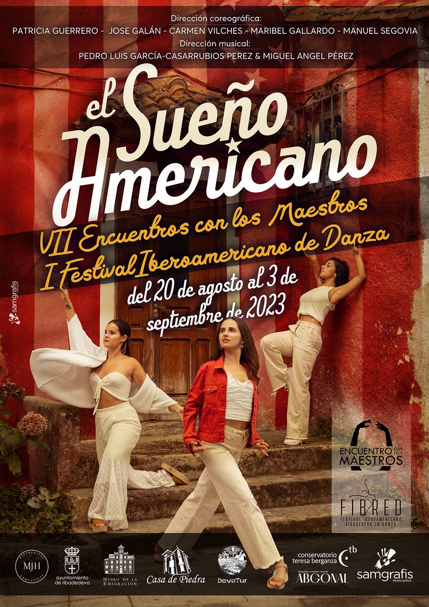 dedanzaymusica's tweet photo. EL SUEÑO AMERICANO 🗽
Abierto el plazo de inscripción ✍️
encuentroconlosmaestros@gmail.com 📧
Del 20 de agosto al 3 de septiembre de 2023 🗓️
@villacolombres 🏠
@samgrafis 🪧
@abgonal 📷
#encuentroconlosmaestros #dedanzaymusica #fibred https://t.co/KCiFqZmJXg