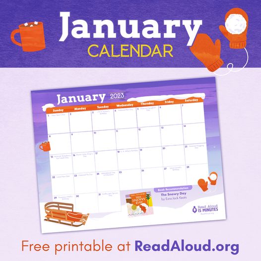 Grab your hot cocoa and snuggle up with this free
January calendar at
readaloud.org/downloads.html
#readaloud15 #calendar #thesnowyday