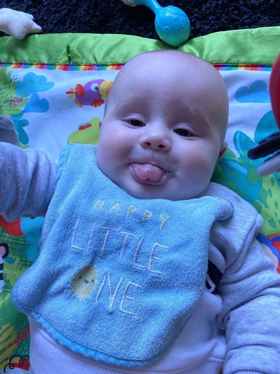 Amy_sweeneyx's tweet photo. Can terrible 2’s come at 5 months?🙄 he’s lucky he’s cute😂💙 https://t.co/Ox8aC3J4r1
