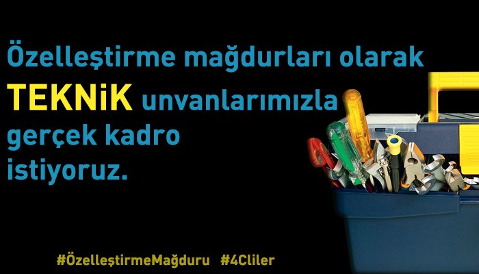4bTeknisyen's tweet photo. Özelleştirme mağduru #4Cliler
@RTErdogan @dbdevletbahceli @vedatbilgn @NureddinNebati @_aliyalcin_ @OnderKahveci #4cBTekrarMağdurOlmasın https://t.co/kB1WQYlA9a
