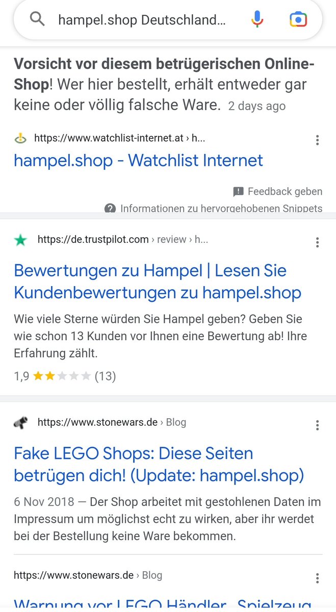 streeture's tweet image. Fake Shop! Vorsicht. Nicht bestellen.
#Lego
#betrug #scam #hampelshop