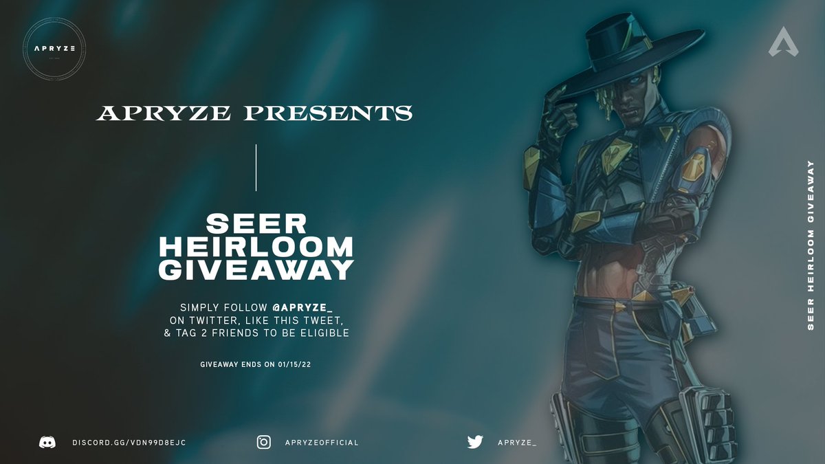 Doing a Seer heirloom giveaway for all platforms

1. FOLLOW ME 
<a href="/Apryze_/">Apryze🌹</a>
2. LIKE &amp; RT THIS TWEET
3. TAG YOUR DUO OR YOUR TRIO BELOW 

The winner will be announced in 4 days :)