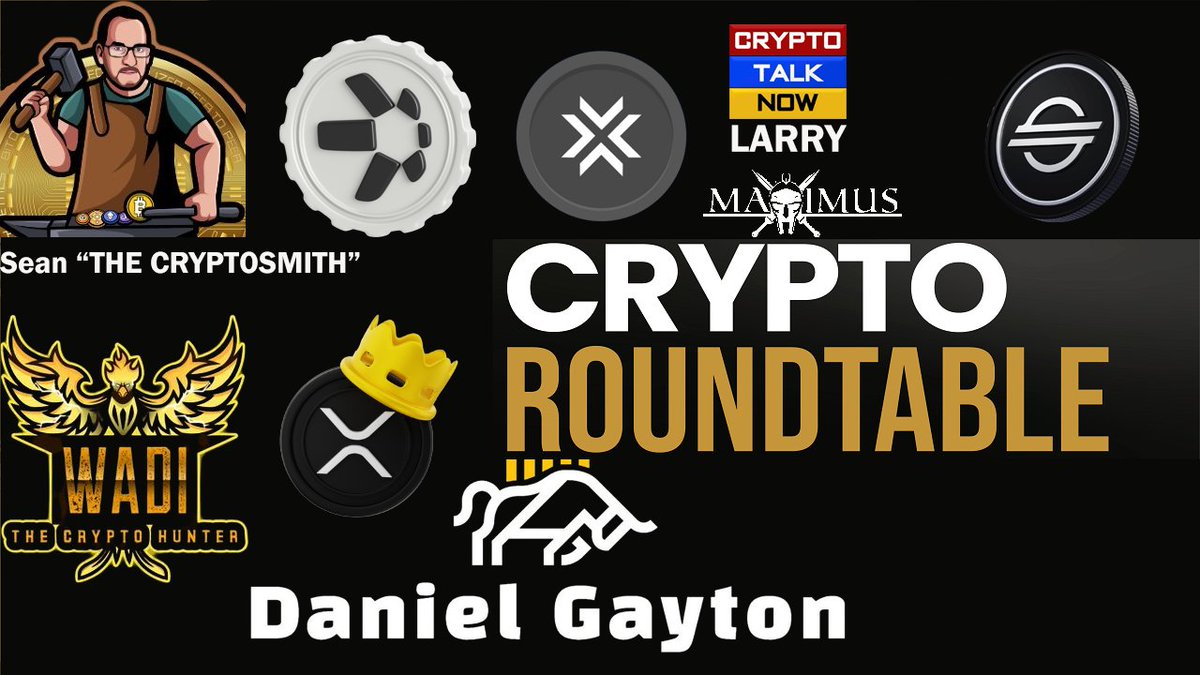 DPGmaximus's tweet photo. Come join us for our weekly "CRYPTO ROUND TABLE" ft. Sean "The CryptoSmith", Wadi "The Crypto Hunter" and Daniel Gayton. Starts at 9 PM EST / 6 PM PST. See you then! #QNT #XRP #XLM #XDC #LCX #ALBT #HBAR #CSPR #ISO20022 

https://t.co/oiQEjDNlsf https://t.co/lTpfkumqve