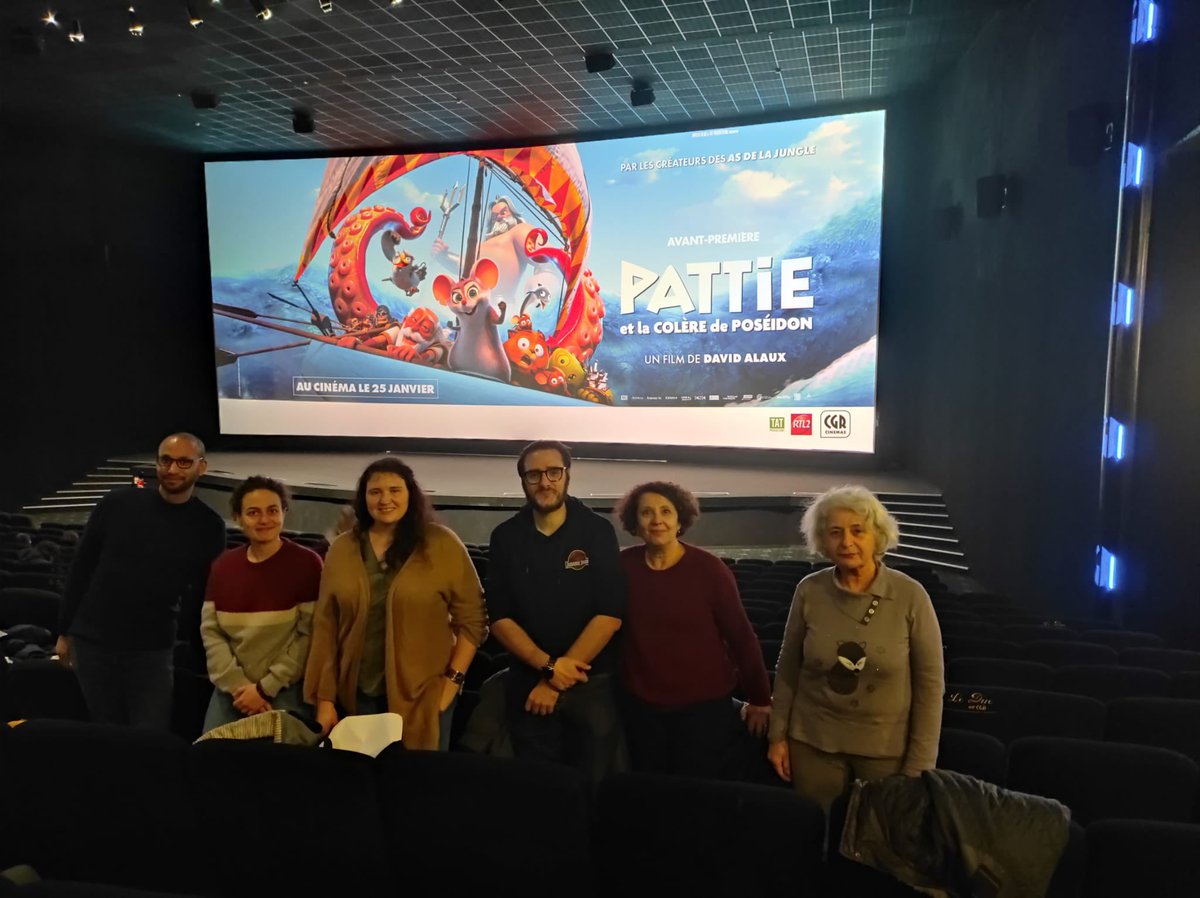 MSR_Tlse's tweet photo. Aujourd’hui, une partie de la #MSRteam a assisté à l’avant-première du film animé 
#PattieEtLaColereDePoseidon #Pattie, réalisé par le studio toulousain @tatprodofficial, qui sort en salles le 25 janvier 🙂

Une surprise vous attendra aussi au MSR 🐭😉 https://t.co/ExCl06sYQx