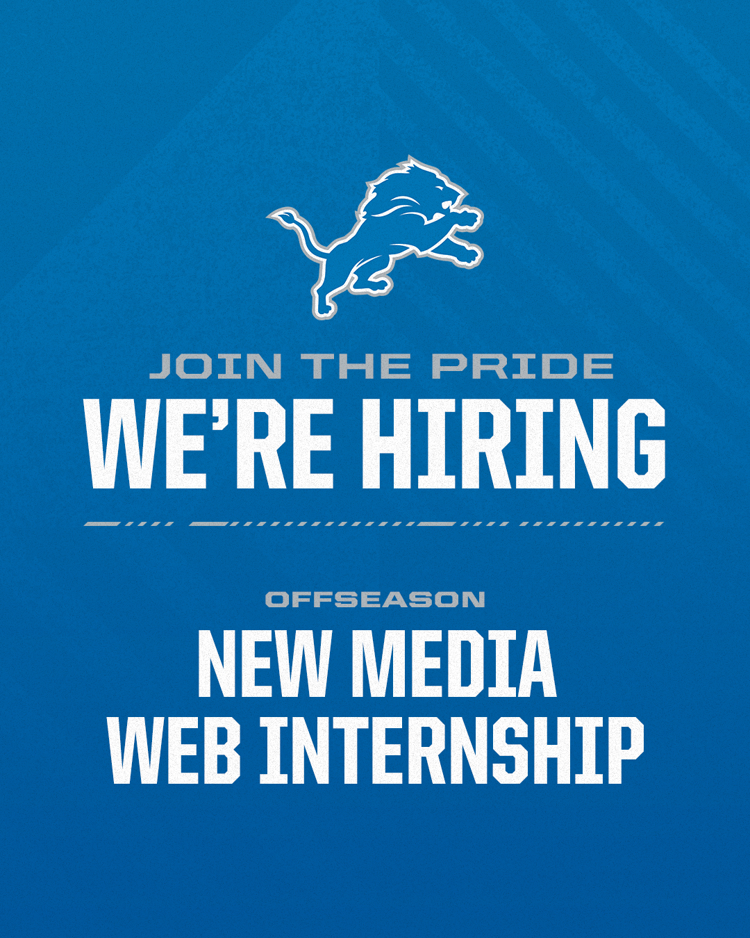 Detroit Lions on Twitter "🚨 Internship alert 🚨 We're looking to add an