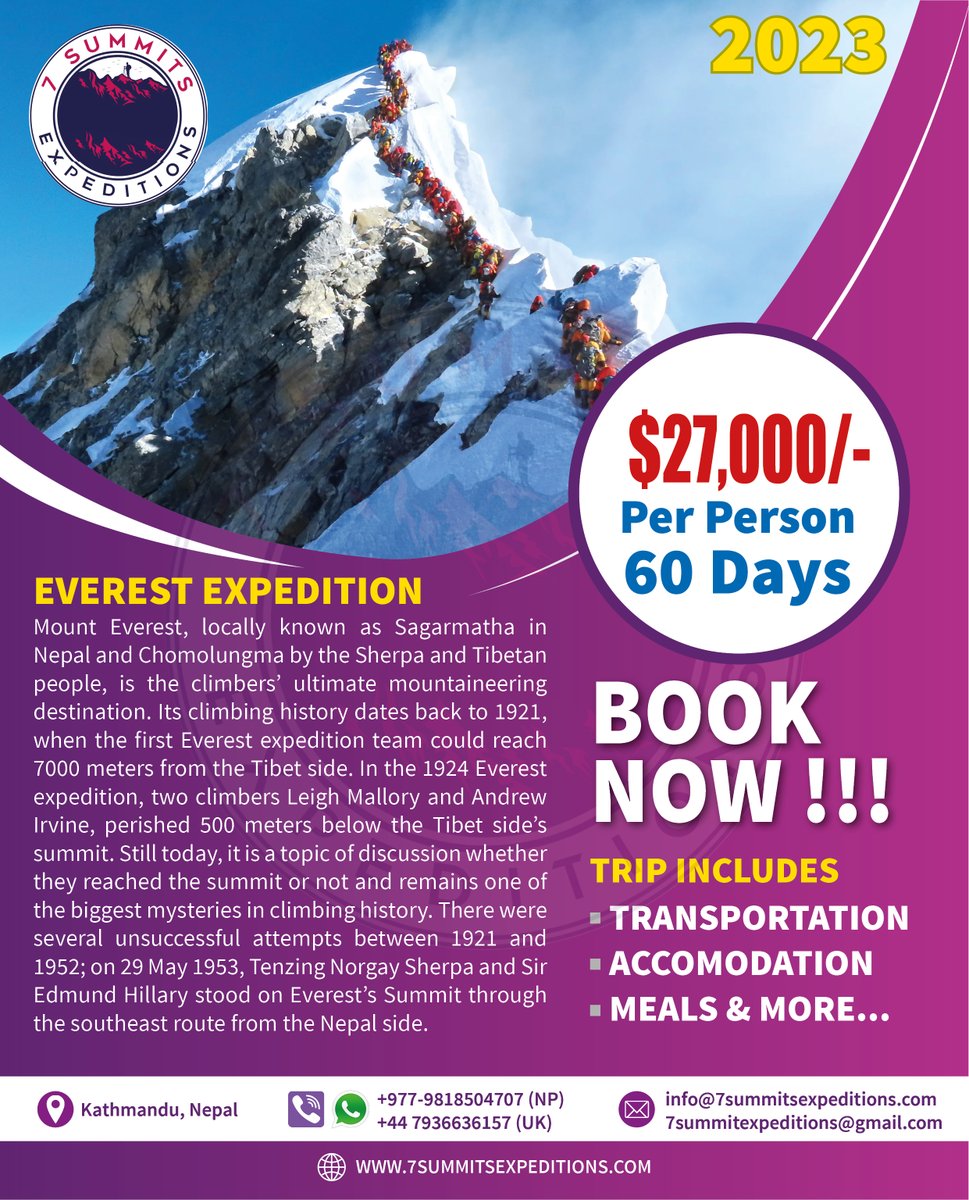 GRAB YOUR OFFER ! #everestexpedition2023 #BookingsOpen #Nepal #7summitsexpeditions #7summits #everestexpeditionsnepal #everestchallenge #bookingsavailable #BookingOpen
