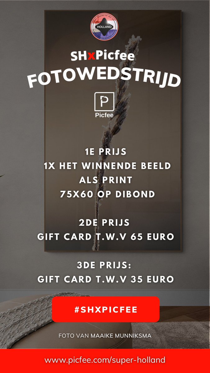 Picfee's tweet image. In samenwerking met de Instagrampagina Super_Holland #shxpicfee organiseren we een fotowedstrijd voor fotografen. Bekijk de afbeeldingen voor meer info.

#fotografie #fotograaf #fotowedstrijd #foto #winterfoto #nederlandsefotografen #Nederland #Dutch #wanddecoratie