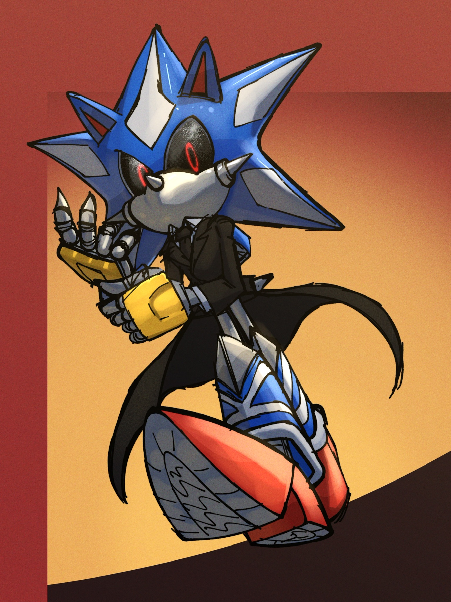 Neo Metal Sonic (Prints and Stickers) Metal Print for Sale by SammyTighe