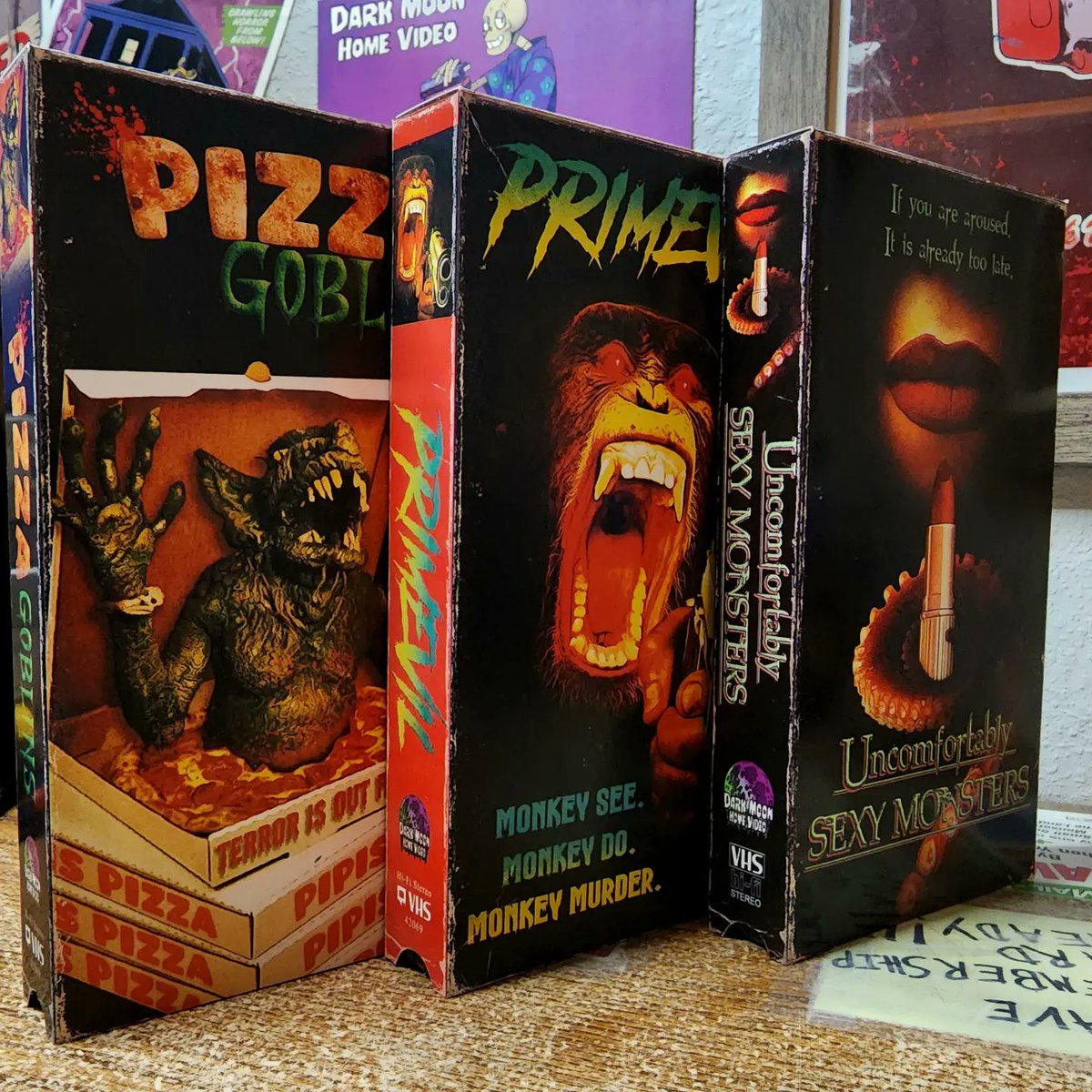 DarkMoonHV's tweet photo. New Year, New pinned tweet!
I'm Wedge, I make up fake horror movies and create real vhs box art for them!
#vhs #vhshorror #vhstapes #vhsstack  #vhscollection #horrorfilm #horrormemes #horrormovies #horror #vhsaesthetics #videostore #vhscollector #horrorart https://t.co/PogVMisFwA