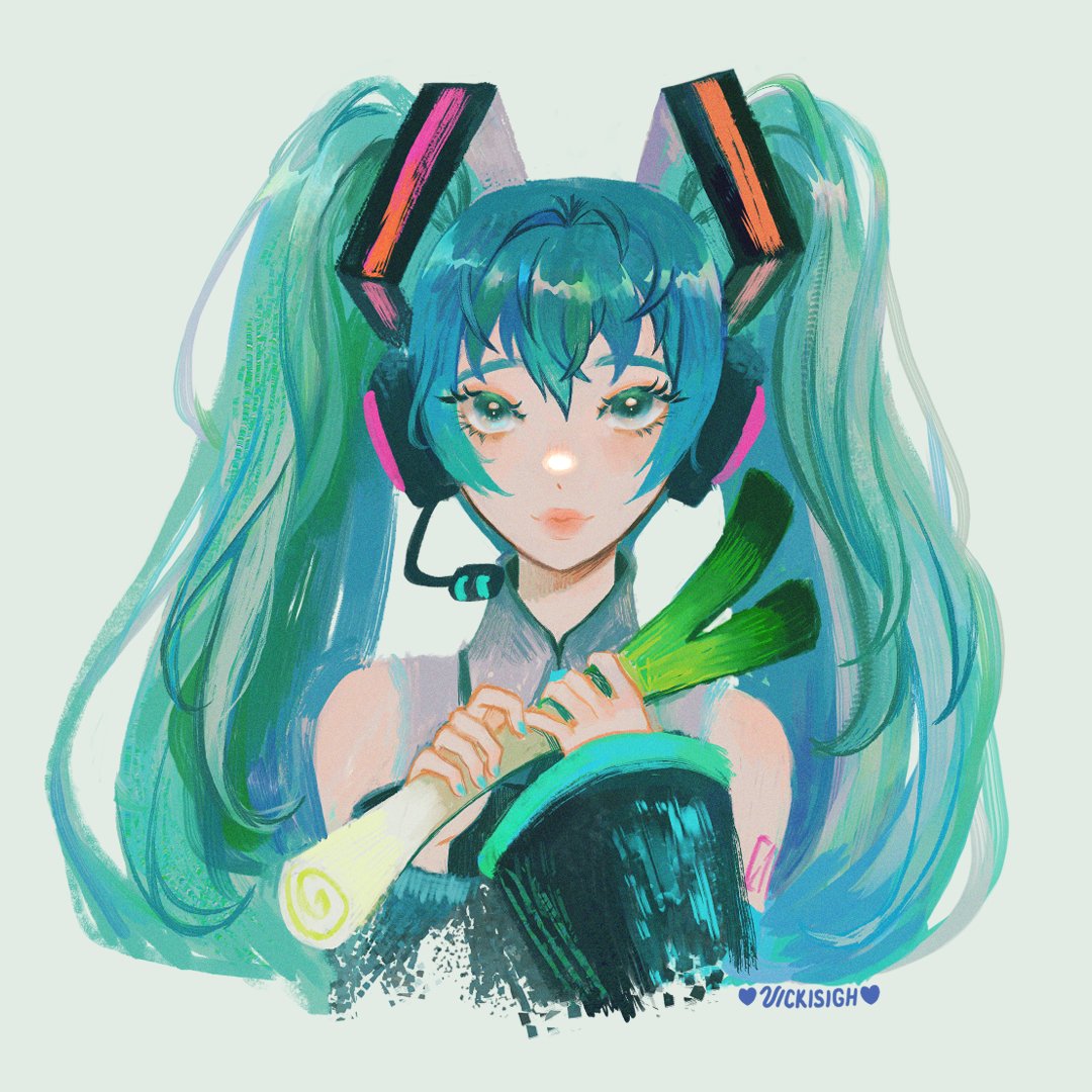 初音ミク 「big twintails miku (^0^)ノ 」|vicki ✨のイラスト