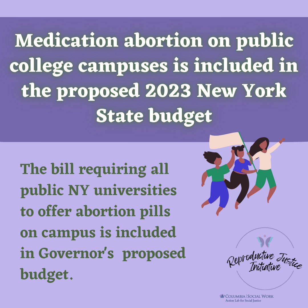 ReproJusticeCU's tweet image. The amazing work of @reprojusticenyc is paying off! We are one major step closer to getting medication abortion  accessible to all NY college students! 
#abortionaccess #reproductivejustice #abortionisessential