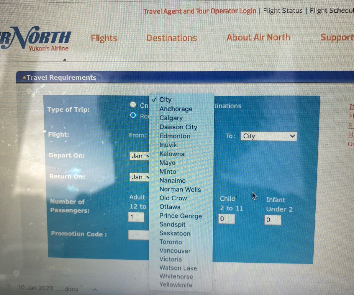 paigelinaG's tweet photo. I spy a flight option to Anchorage on .@flyairnorth ‘s website. 👀👀

Are they about to answer that our prayers have come true, or am I being trolled????

Where is the announcement?!!! Please be true!
🤞🏾🤞🏾 #yukon https://t.co/4LCw4pKoHQ