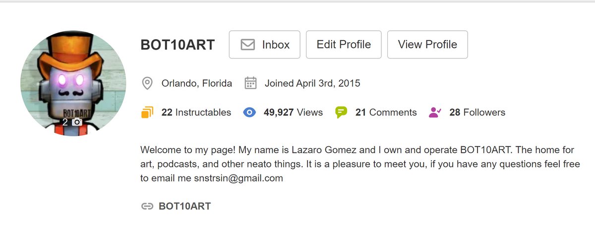 BOT10ART's tweet image. WOW! Thank you so much @instructables community, you all are truly a delight to be around. I will have new tutorials coming soon!
#bot10art #instructables #tutorials