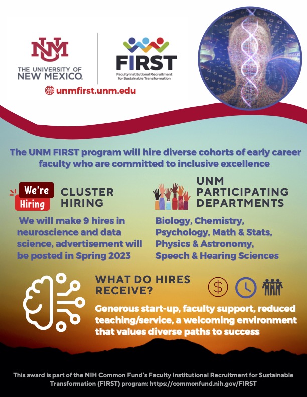 wasp_venom's tweet photo. JOB ALERT!! Nine hires at the University of New Mexico in Neuroscience and Data Science due March 1st. I have loved being an Assistant Professor at UNM, come join me in the foothills of the Sandias! Go to the website https://t.co/UlyLnWJJPj for more information. Please RT!! https://t.co/RQUDhDrqxL