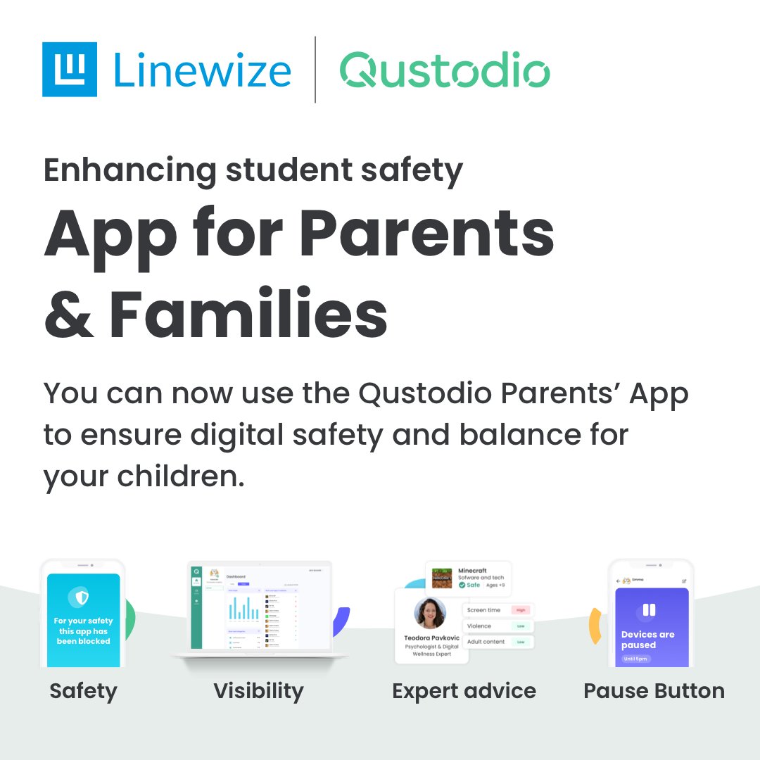 Millis_Tech's tweet photo. We’ve partnered with student safety and digital wellbeing platform Qustodio to help us ensure that every child is staying safe on their school issued devices. 
For your exclusive access, go to https://t.co/Dgf5D8vrbA and create your account using the email address on file https://t.co/GoXz5v6r1k