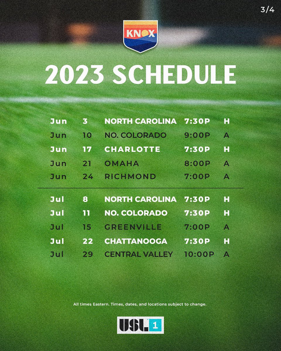 OneKnoxSC's tweet photo. 32 games. 16 at Regal. National schedule spanning from mid-March through October. Grab your calendar, pencil us in &amp; convert your deposit into season tickets at https://t.co/OnLwtp7uZI. General public season ticket sales begin January 18th.

Pro soccer is here, Knoxville! You in? https://t.co/CaqbB4PUPl