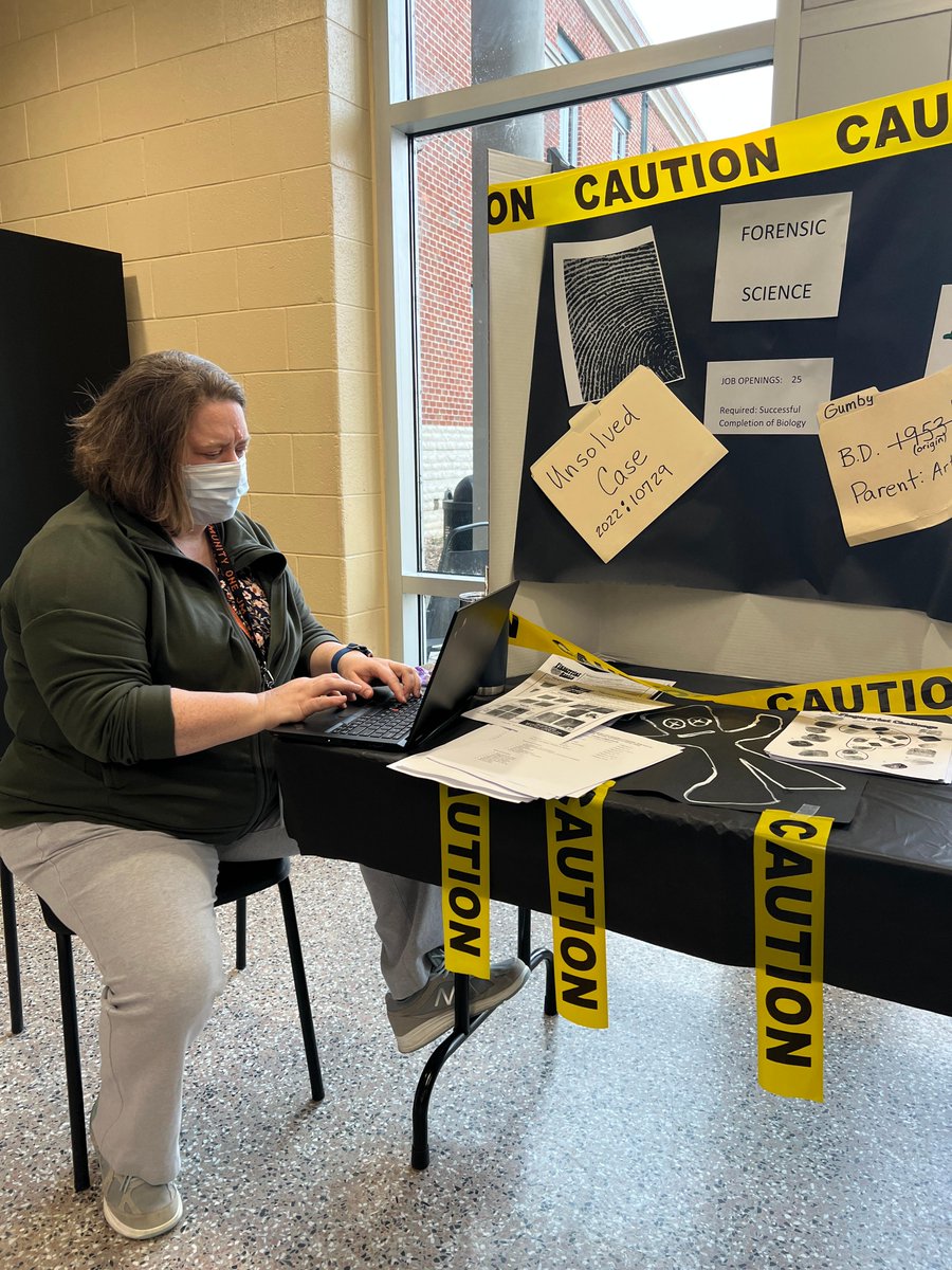 FredSchools's tweet photo. On Tuesday, January 10th, JMHS students were able to peruse their CTE course options for the 2023-2024 school year.  From guinea pig cuddling to crime scene investigation tape, students had the range of experiences to partake in. https://t.co/dsAVqH8GDW