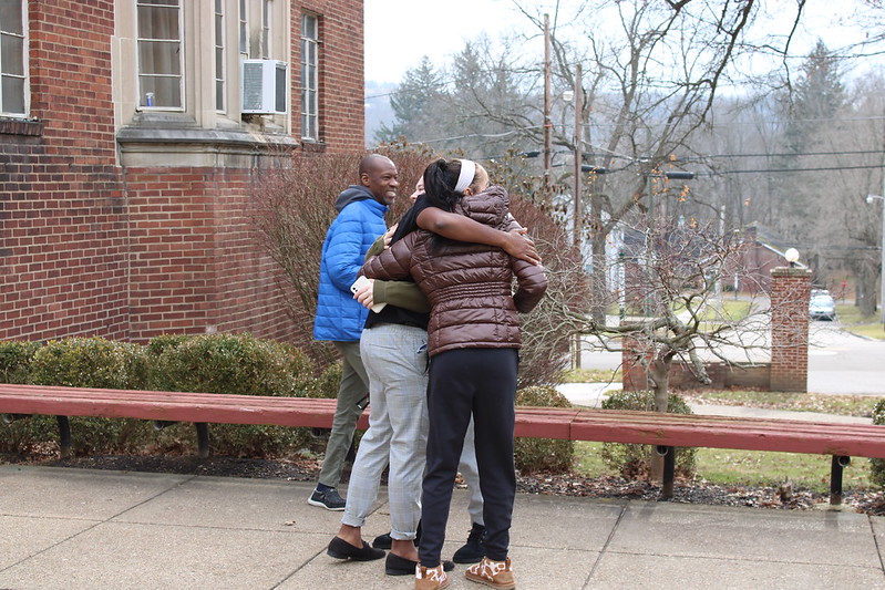 Bethany_College's tweet photo. Cheers of celebration and relief could be heard throughout campus this afternoon as #acCOMPlished Bethanians emerge from Oral Comps victorious. Congratulations, to EJ Aggrey! Photos: https://t.co/SCKNEQK5qI https://t.co/hAKXW3SmAF