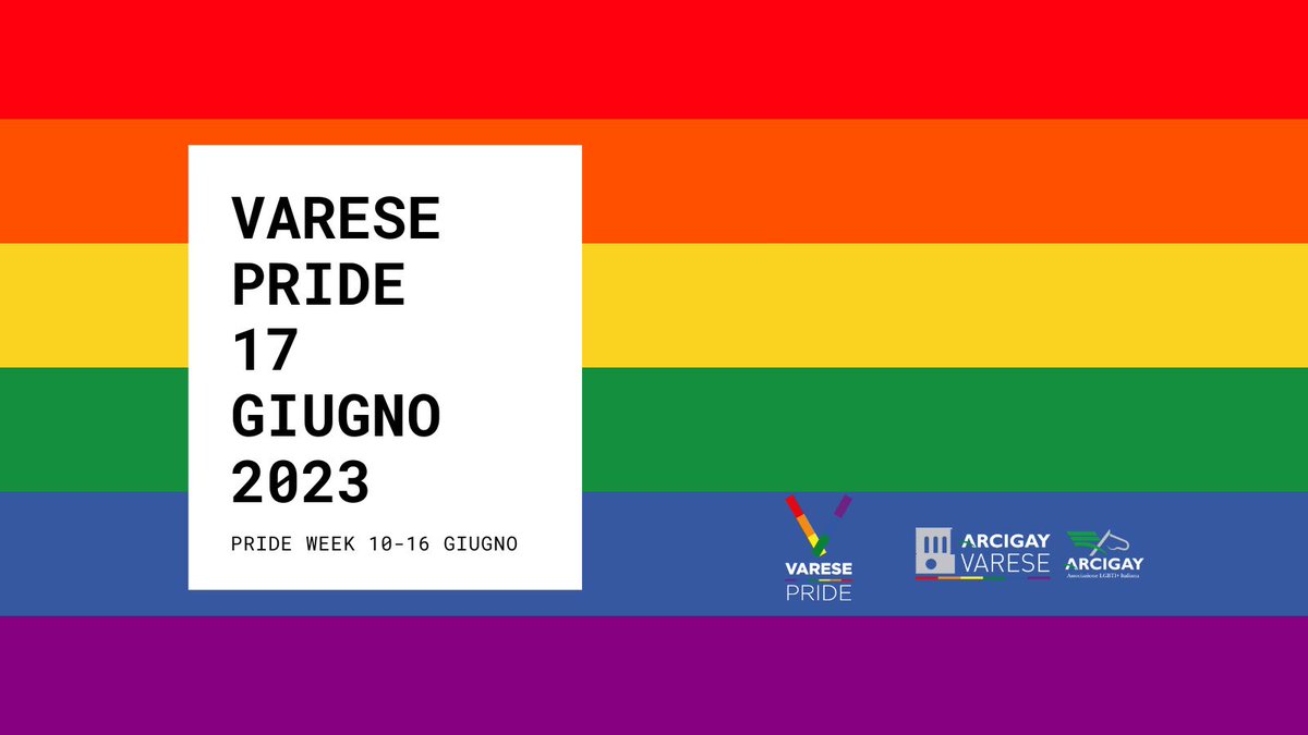 varesepride's tweet photo. Varese Pride 2023 🏳️‍🌈

Parata 17 giugno 2023
Pride Week 10 - 16 giugno 2023
#varesepride2023 
#Varese #pride2023 https://t.co/P8tognwfJ7