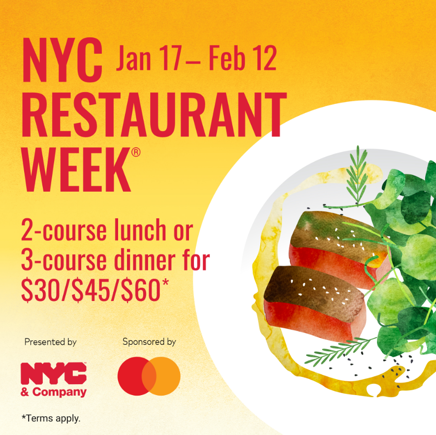 Want to get out of the house this winter? Restaurant Week is back starting Tuesday! Enjoy prix fixe meals for lunch and dinner at some of NYC’s best restaurants.

nycgo.com/restaurant-week