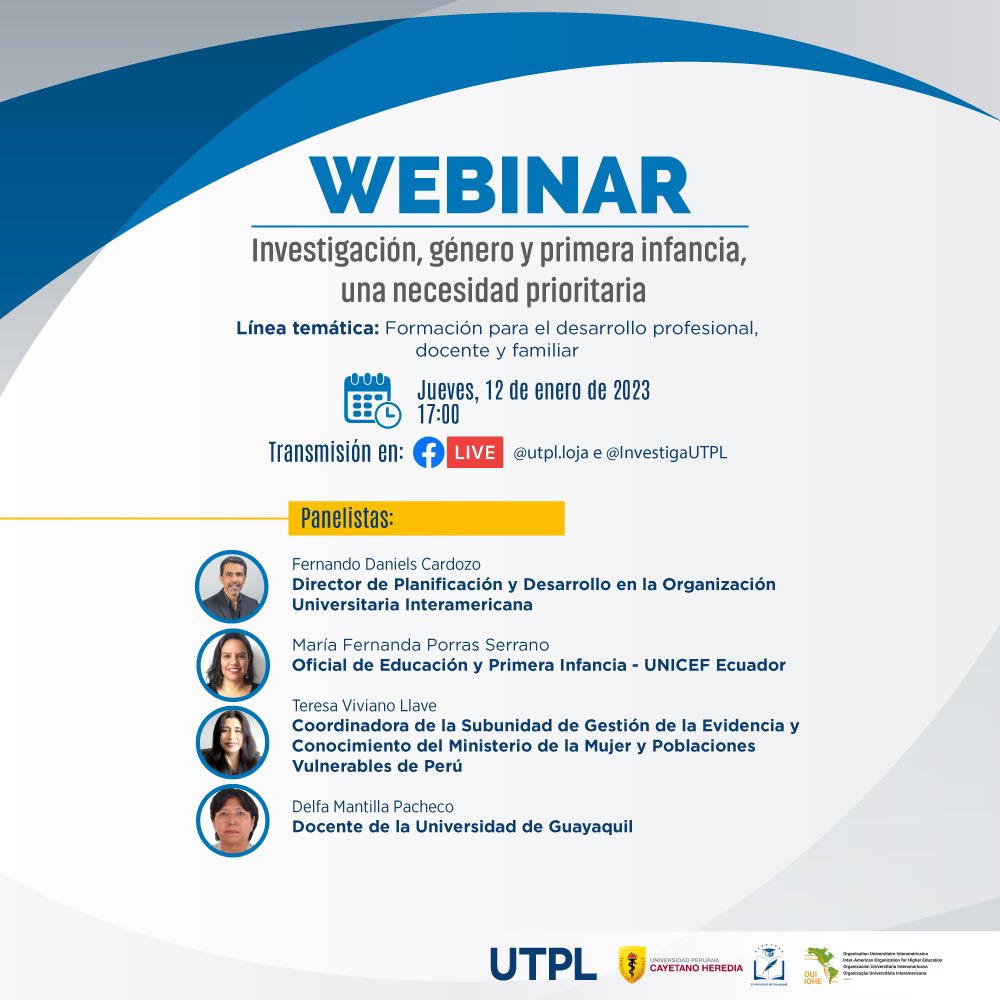 danielsfernan's tweet photo. Estaremos compartiendo las iniciativas que venimos apoyando  de investigación colaboraborativa para el logro de los ODS, en el webinario que organiza #utpl sobre “Investigación, equidad de género y primera infancia” https://t.co/sEbCAyDlsp