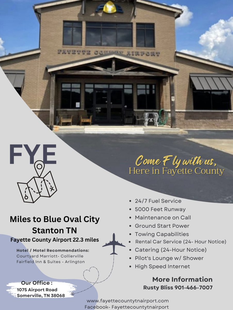 fayettetnchmber's tweet photo. Fayette County Airport #comeflywithus #fayettecountyTN https://t.co/tYqofLGzrq