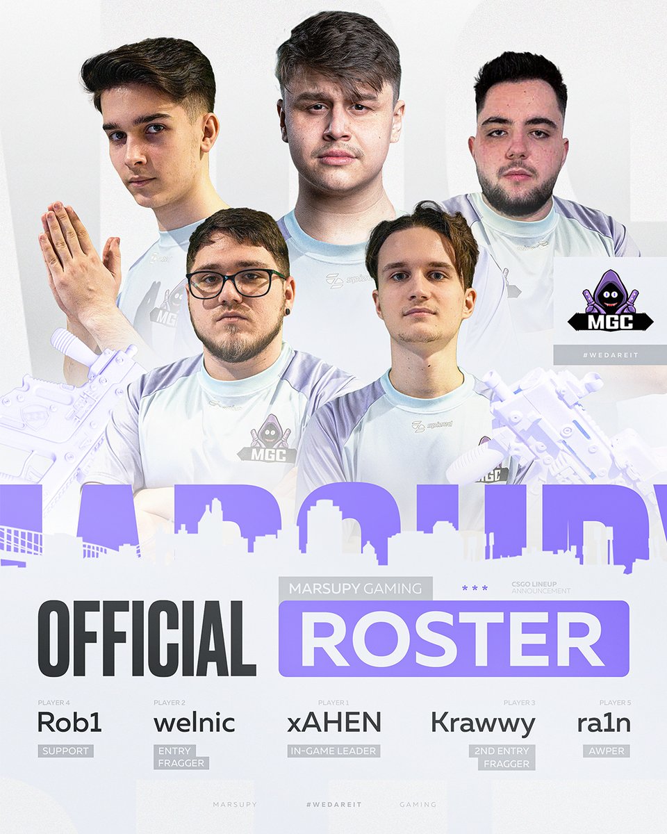 Did anyone said Marsupy? We're more than excited to give the warmest welcome to our 2023 CS:GO line-up, that's ready to rock compete at the highest level. So with that being said, welcome to the family @ra1nnCS @xaheNNN1 @welniccsgo @Krawwyy & RQBY🥰 #itsMarsupy