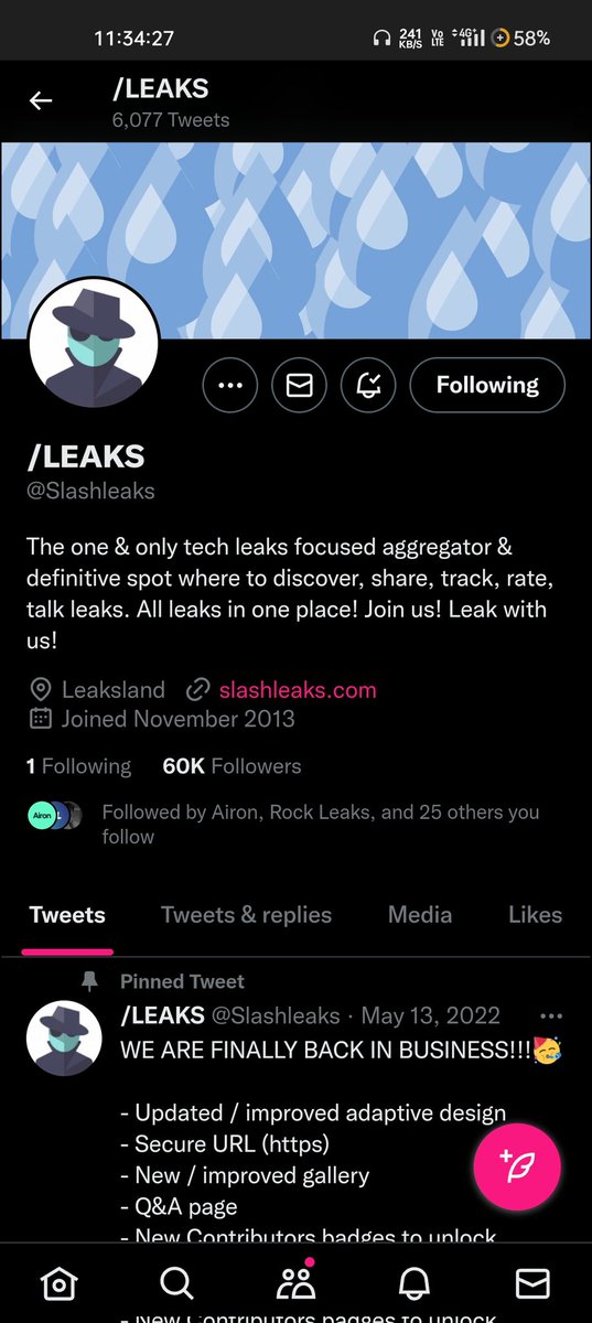 TechKard's tweet photo. Congratulations /LEAKS (@Slashleaks) For 60K followers! 🥳🎉

#Slashleaks @OnLeaks https://t.co/JDXCMAYHLo
