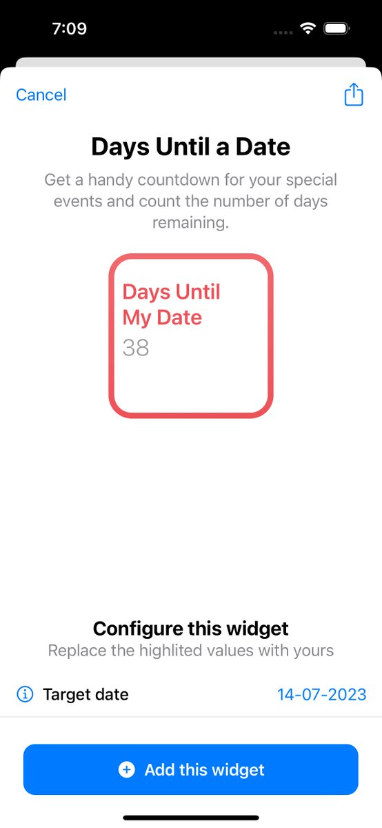 superwidgetapp's tweet photo. One common use case for iOS Widgets is to track the days remaining to a special event 📆

SuperWidget now enables you to quickly and easily create a countdown widget!

Download it here 👇
https://t.co/1Fub0jaL7u https://t.co/700tSTDzV9