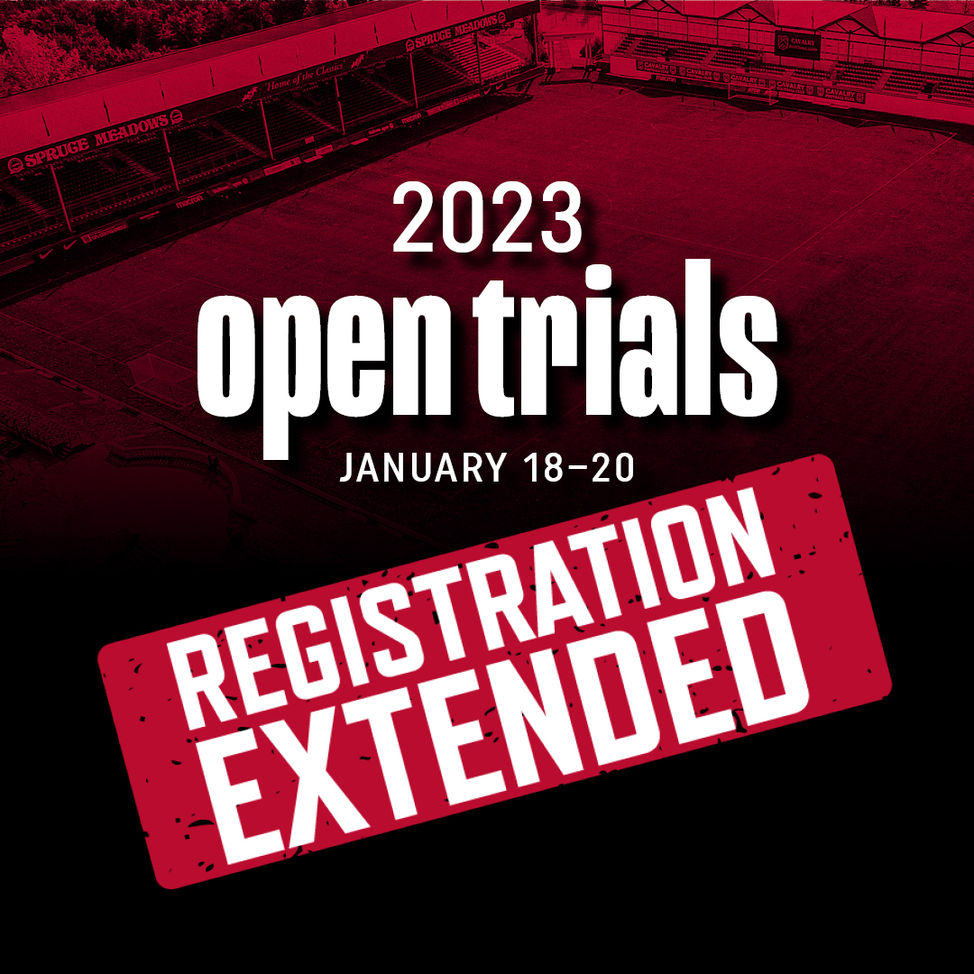 CPLCavalryFC's tweet image. Due to popular demand, we have increased ⬆️ the number of applicants we will be accepting for our open trials. 

Registration will close at noon on Friday, January 13th (MT) or before, if all spots are taken.

Register today! cavalryfc.canpl.ca/opentrials

#CavsFC #OpenTrials