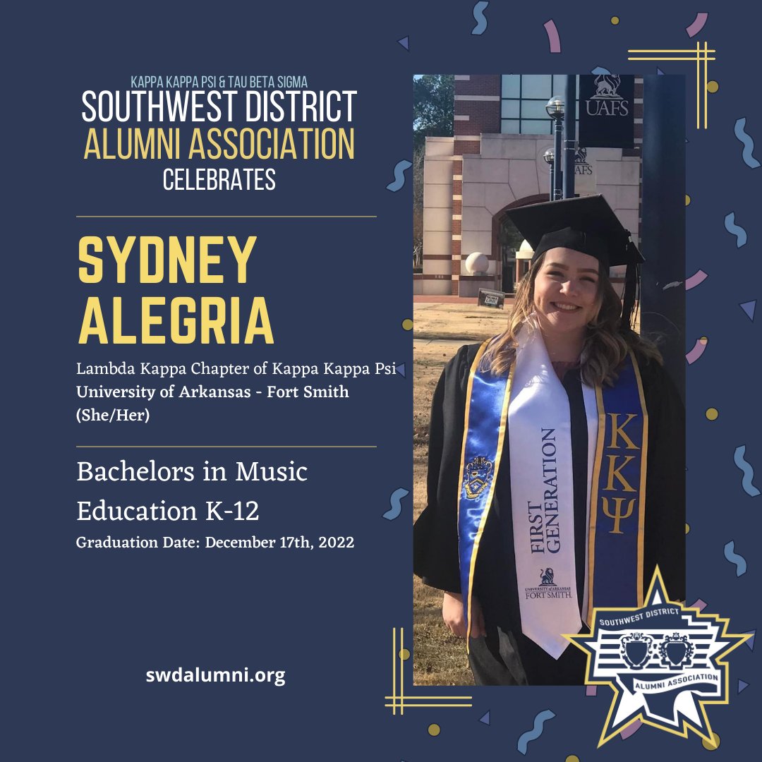SWDAlumni's tweet photo. Please help us congratulate Southwest District Graduate, Sydney Alegria!! Congratulations on your graduation and best wishes for your next adventure!
.
.
#SWDAlumni #SWDAA #CO22 #CongratsGrad #AndSoItBegins https://t.co/oFpe8A66D9