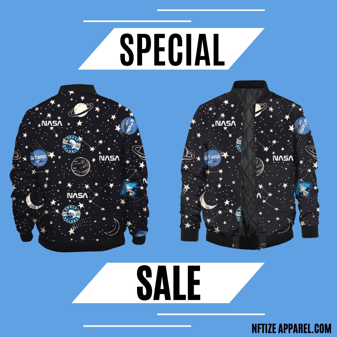 Nasa Pattern Bomber Jacket

product details:
100% Ultra-soft Jersey made of polyester
You can add your own designs to this T-shirt through our customization feature.
#iHeartAwards #BestFanArmy #BestMusicVideo #Pete #Cordae #AaronDonald #QuinnenWilliams #SkylarThompson #NFTsales