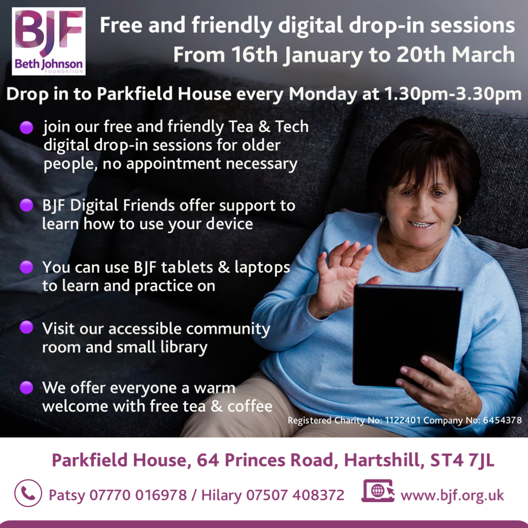 BethJohn64's tweet photo. Free and friendly digital drop-in sessions at the BJF community room, Parkfield House. #digitalinclusion #communityroom #olderpeople To find out more please check our website ⬇️
https://t.co/uyr2cAUFmu https://t.co/79wkKcJ6HN
