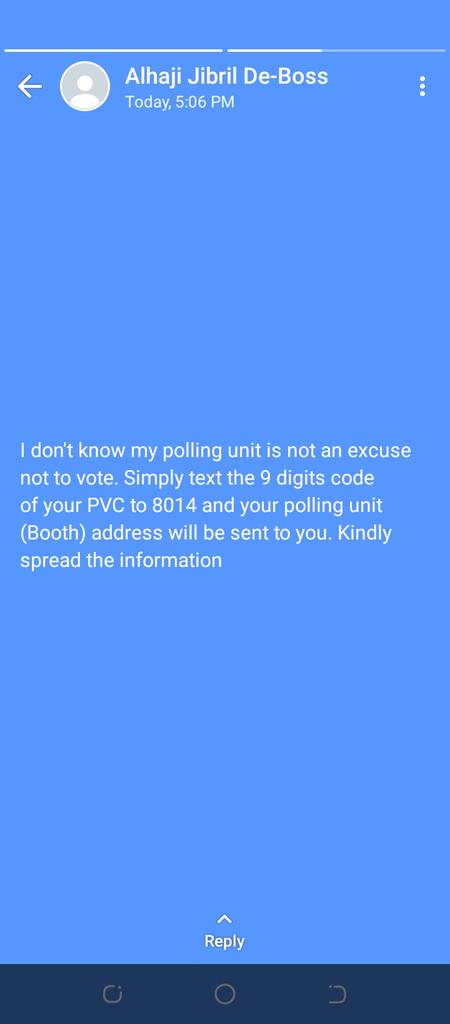 EKE1673's tweet image. Easy way to locate ur polling unit!
👇👇👇👇
Simply text the 9 digits number of your PVC to 8014.
#INEC 
#GetUrPVC
#NigeriaDecides2023
