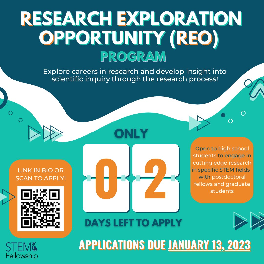 REO applications close in 2 days! Apply now using the QR code below!
