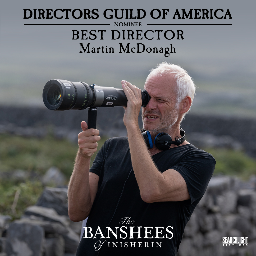 Martin McDonagh has been nominated for BEST DIRECTOR by the Directors Guild of America for #BansheesMovie! #DGAAwards