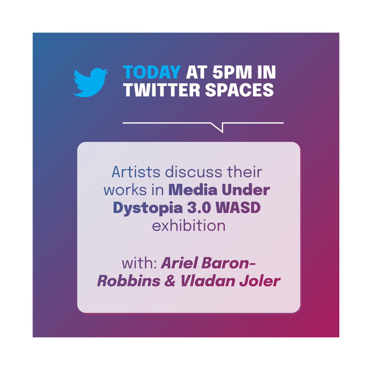 FoundationMud's tweet photo. #MediaUnderDystopia3.0: Join us today at 5pm ET for a virtual discussion with Ariel Baron-Robbins (moderator) &amp; Vladan Joler (New Extractivism) on his work featured in the WASD exhibition! Tune in to learn more and ask questions:#NewExtractivism #VladanJoler #Mudfoundation https://t.co/q6nyJJyaic